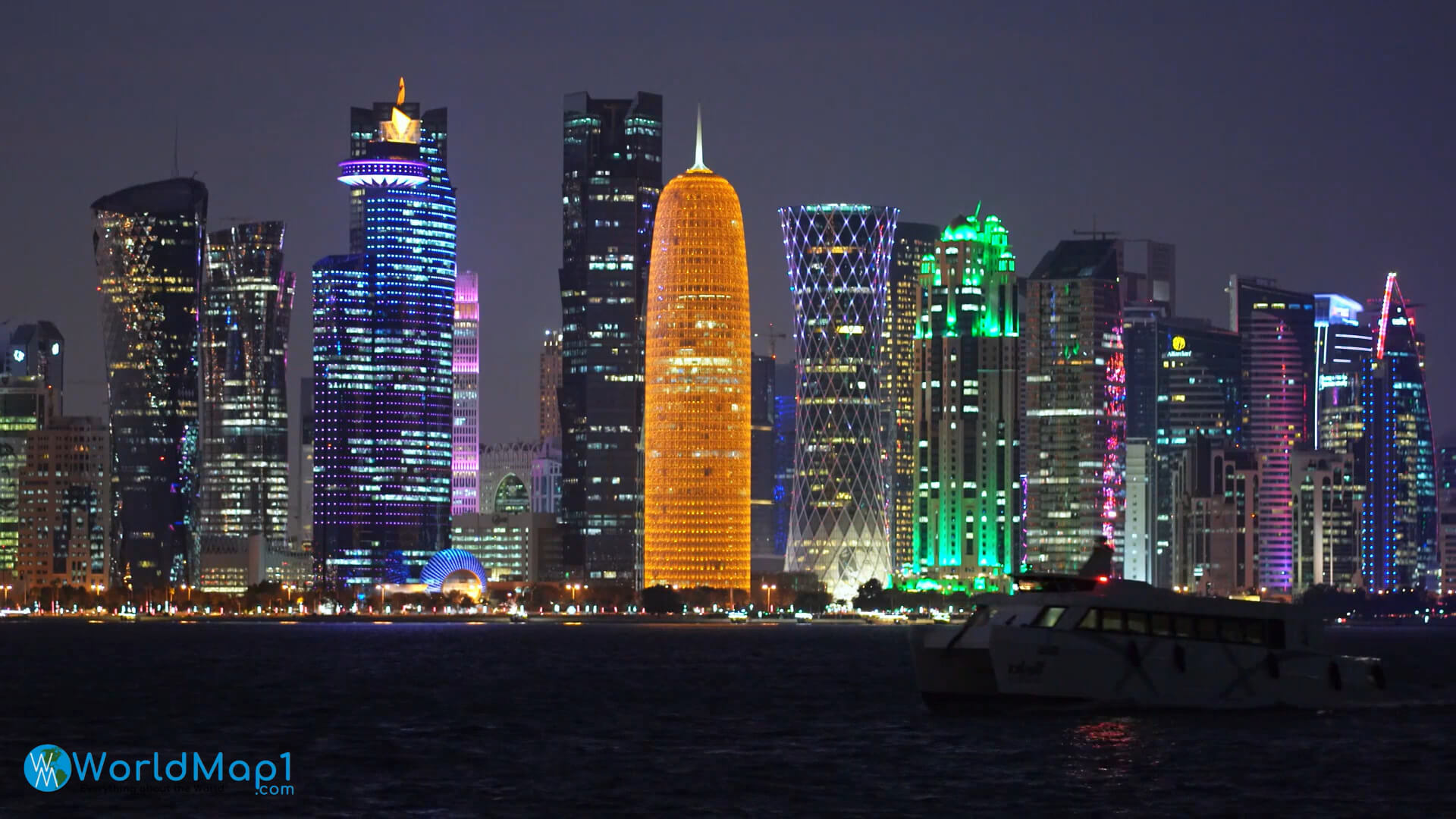 Doha in Night Qatar